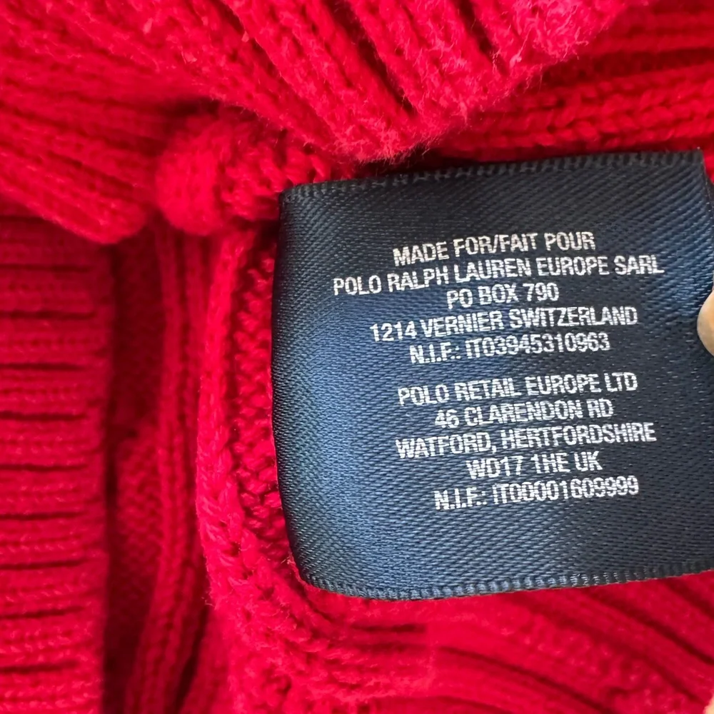Ralph Lauren Girls Cable Knit Sweater Ruffle Red size 3 / 3T